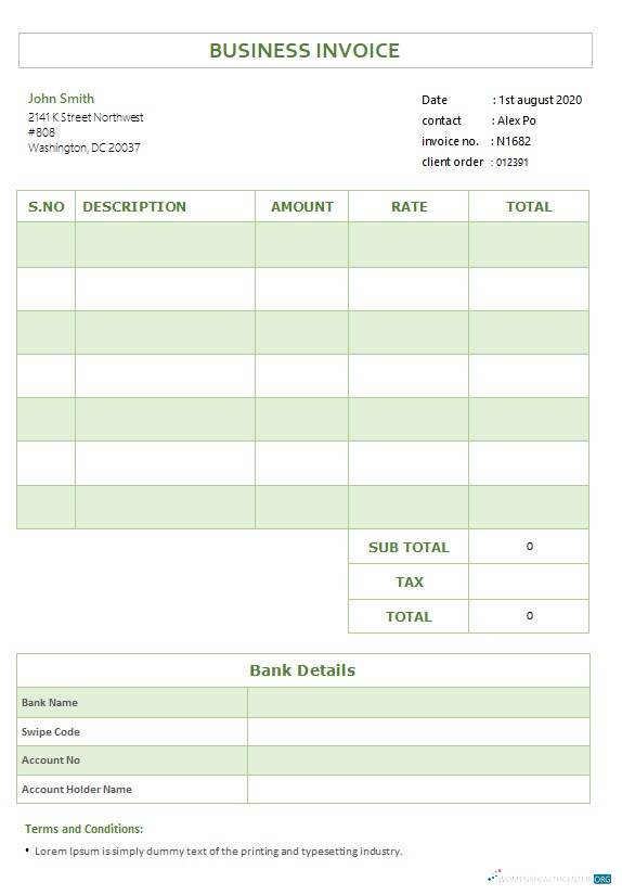 Download Free Business Invoice Template Photoshop template